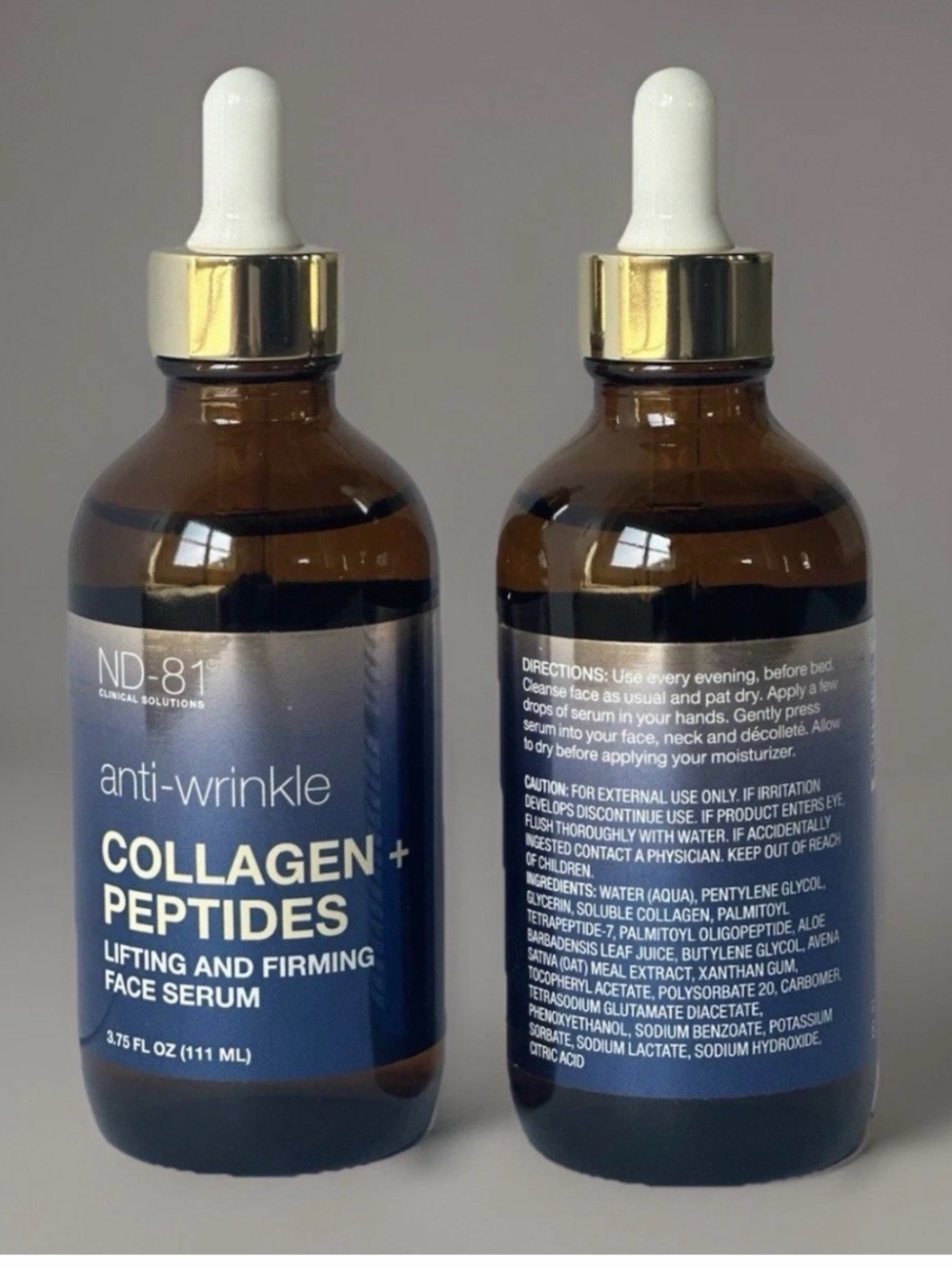 2 Anti-Wrinkle Collagen + Peptides Lifting & Firming Face Serums- 3.75 fl oz